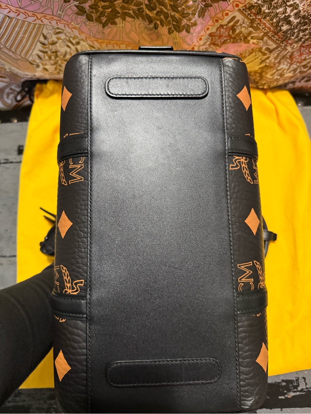 MCM Black and Cognac Visetos Dome Satchel (will not entertain low bids)video!! - Picture 5 of 9
